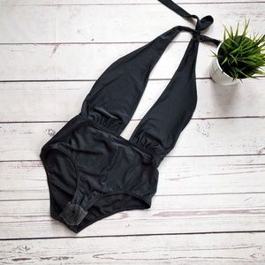 NWOT SOUTH BEACH Asos Deep Plunge Swimsuit Black 4